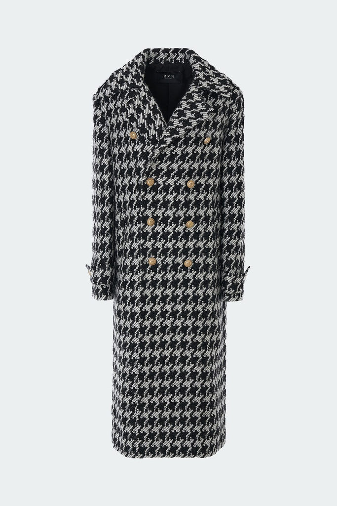 RVN Coat Hounds Tooth Knit Coat
