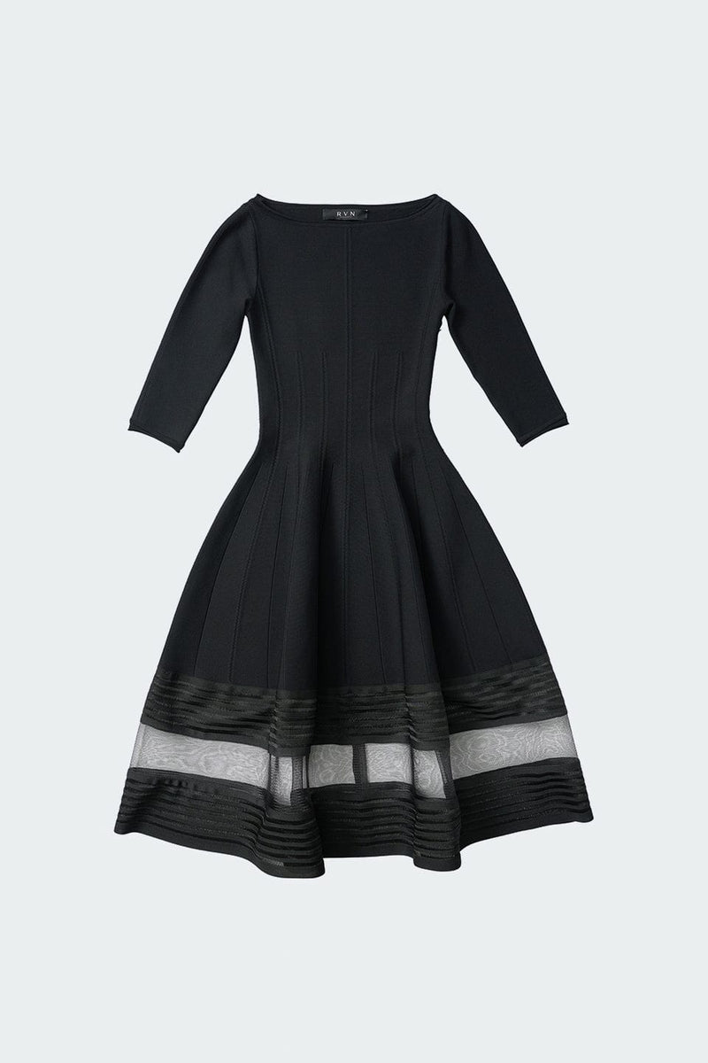 3/4 Sleeve Flare Knit Dress