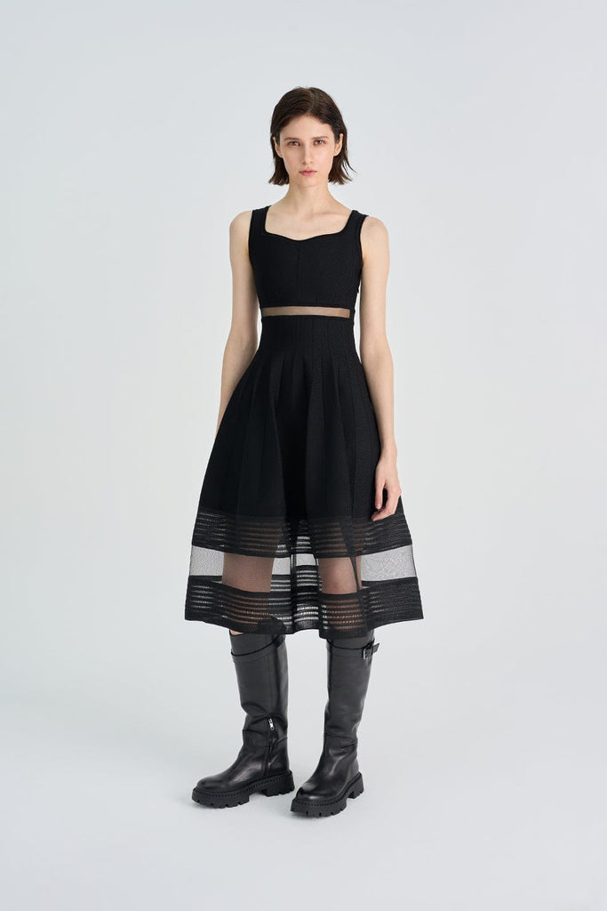 RVN Dress Jacquard Flare Knit Dress