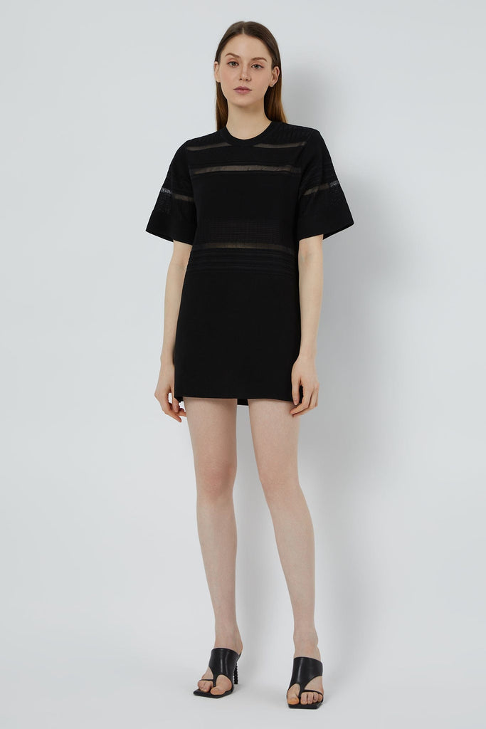 RVN Dress Techno Grid Knit Mini Dress