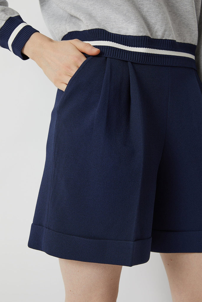 RVN Pants Crepe Knit Bermuda Shorts