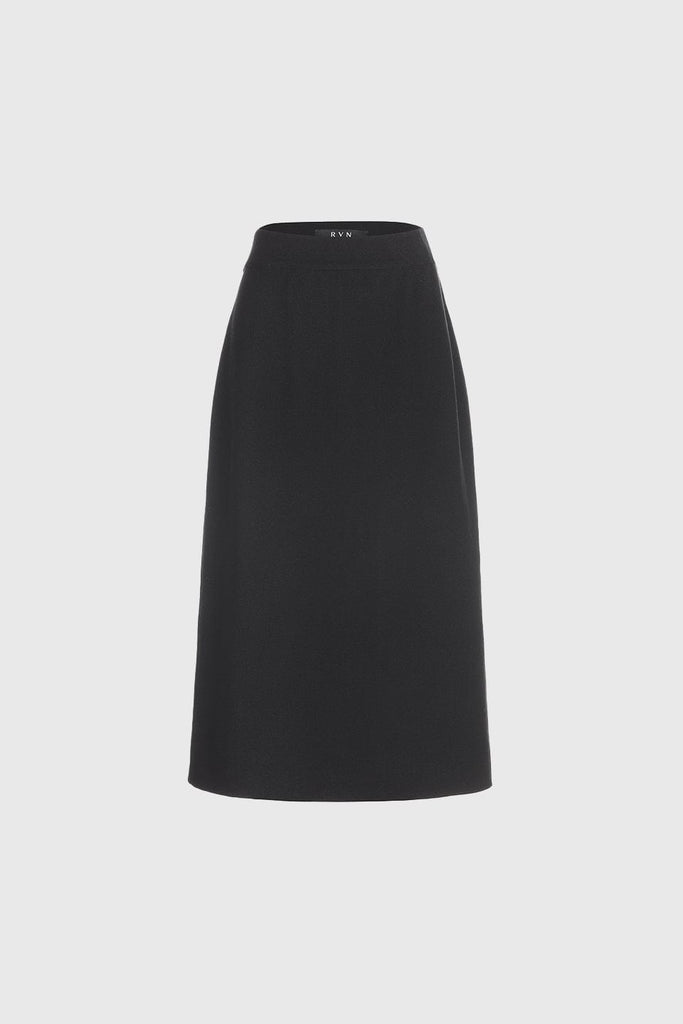 RVN Skirt Monotone Jacquard Knit Midi Skirt