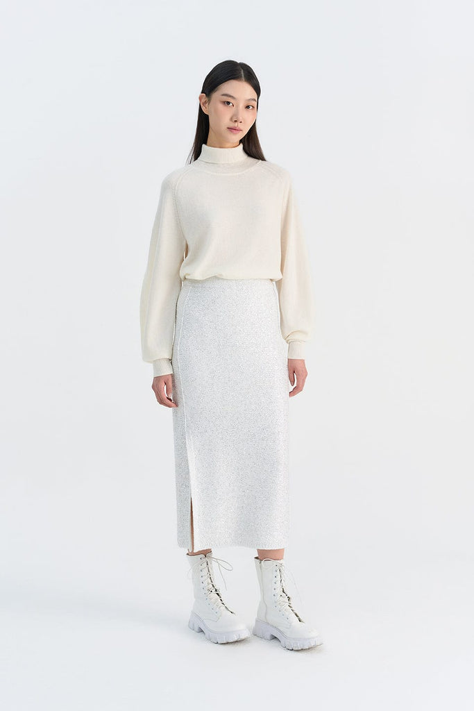 RVN Skirt S Velvet Blended Sequins Knit Skirt