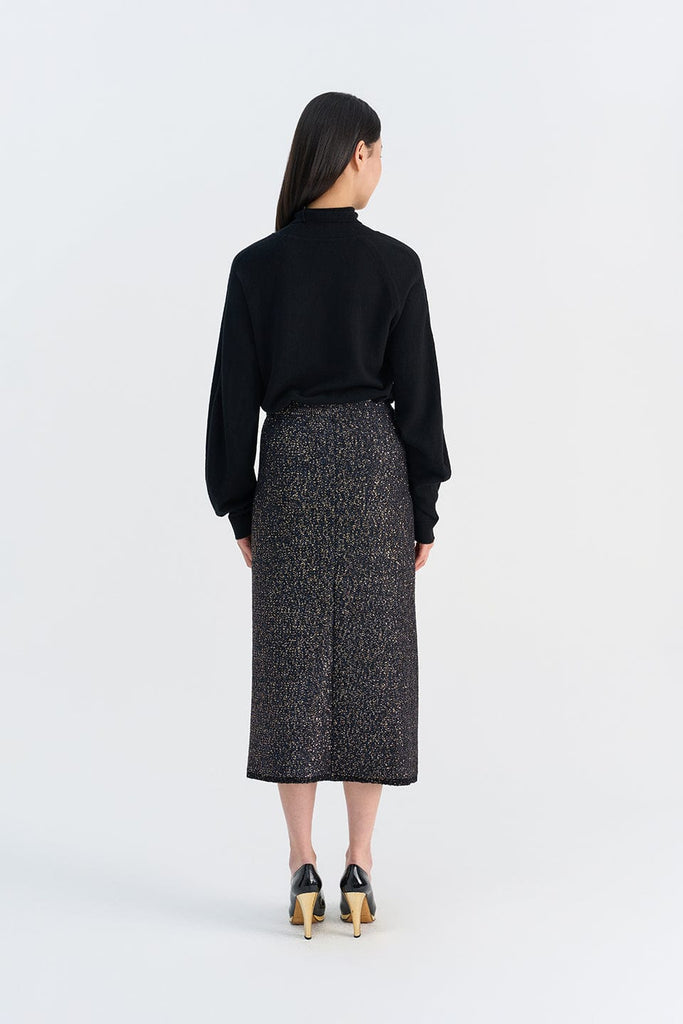 RVN Skirt S Velvet Blended Sequins Midi Skirt