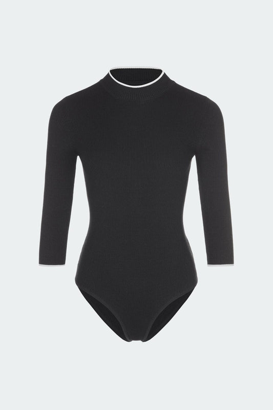 RVN Bodysuit S Mock Neck Knit Bodysuit