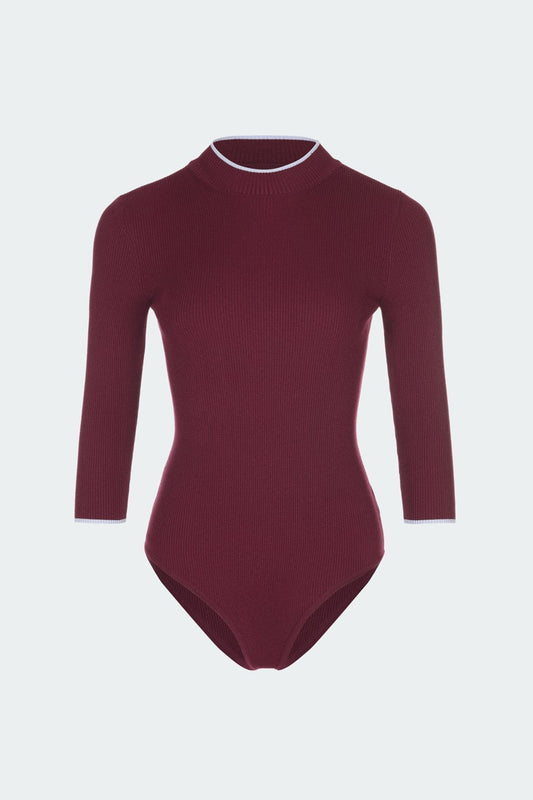 RVN Bodysuit S Mock Neck Knit Bodysuit