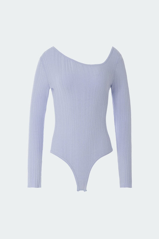 RVN Bodysuit S Oblique Neck Knit Bodysuit