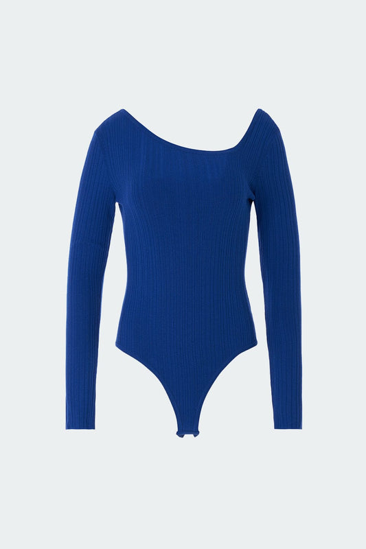 RVN Bodysuit S Oblique Neck Knit Bodysuit