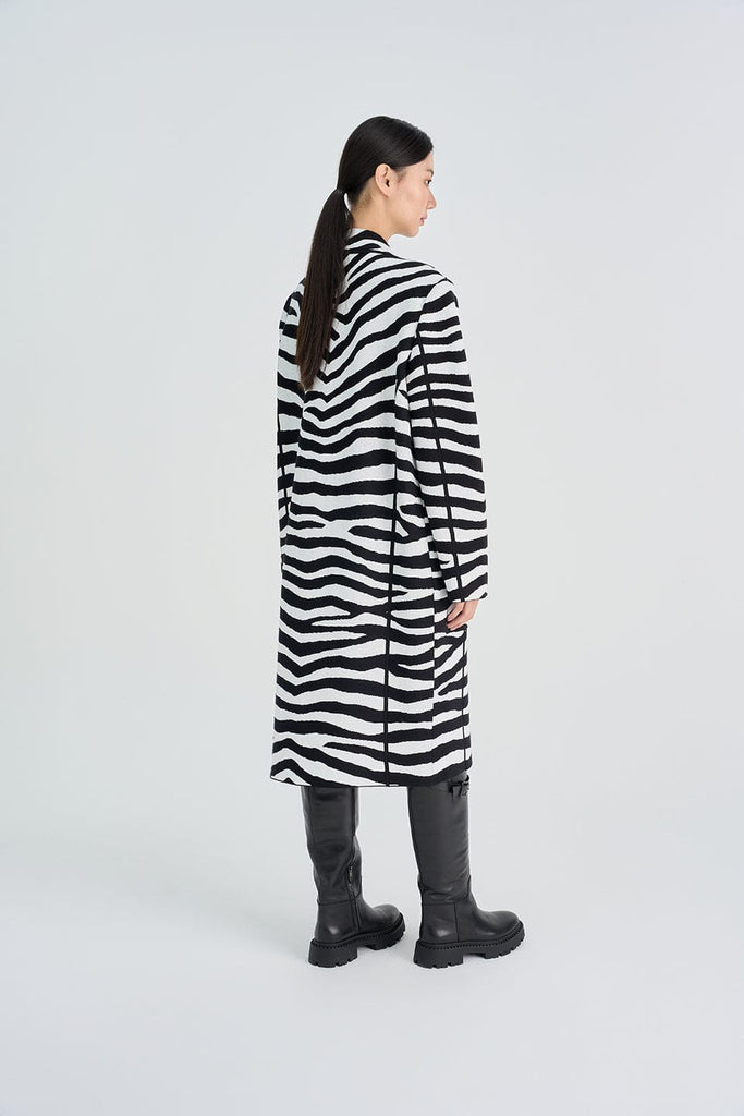 RVN Coat L Zebra Jacquard Knit Coat