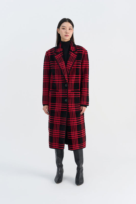 RVN Coat Velvet Oversized Knit Coat