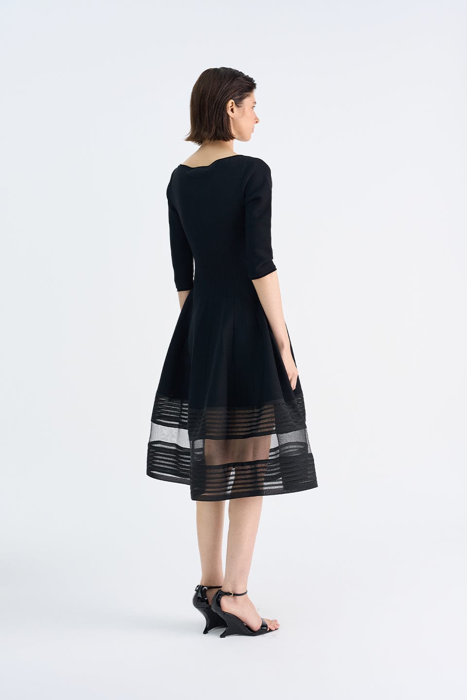 3/4 Sleeve Flare Knit Dress XS 3/4 Sleeve Flare Knit Dress XS