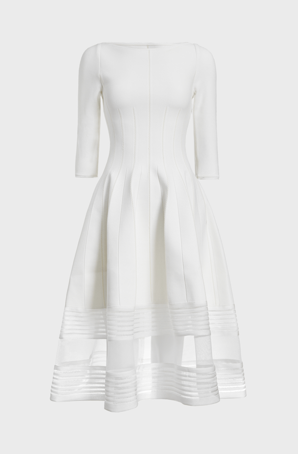 3/4 Sleeve Flare Knit Dress S 3/4 Sleeve Flare Knit Dress S