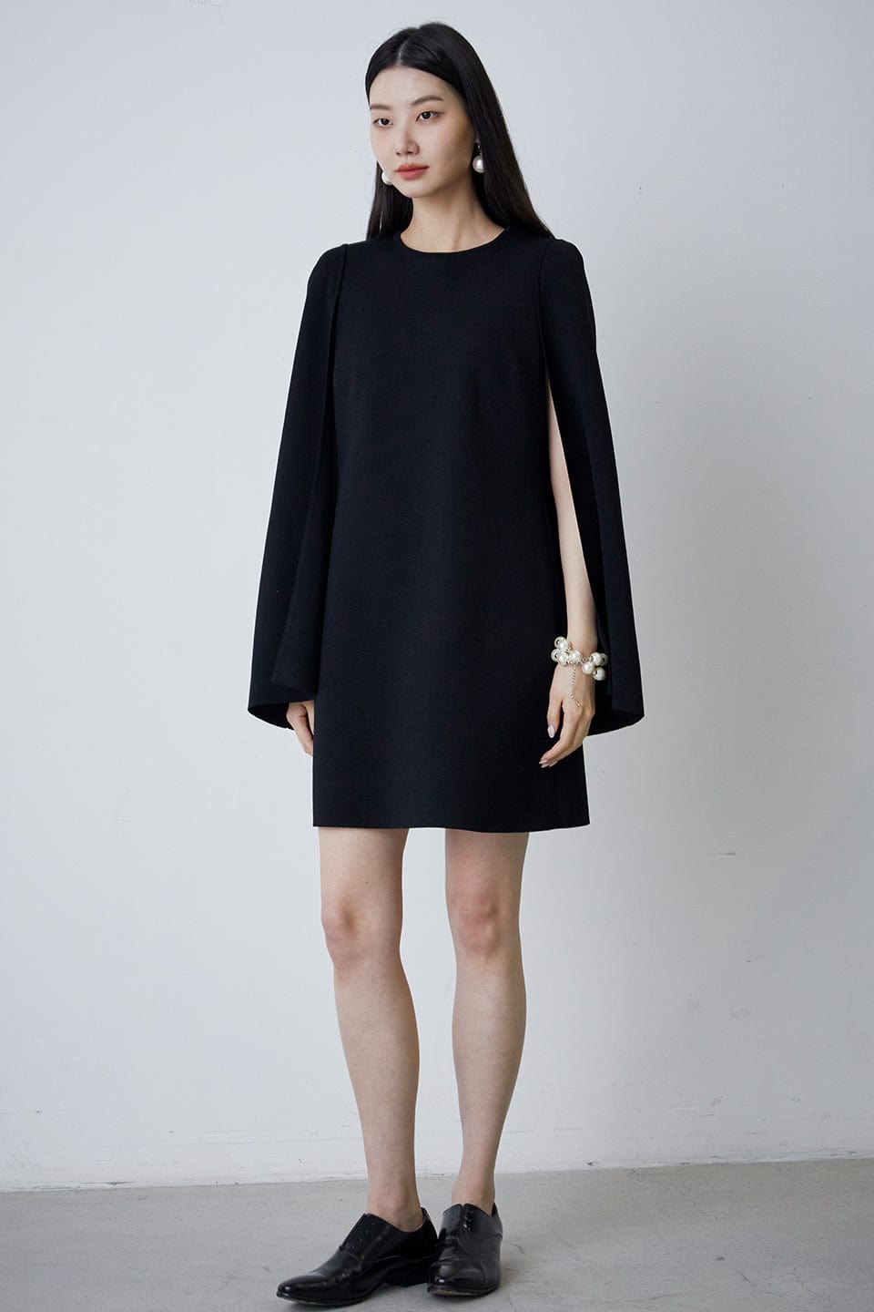 A-line Knit Cape Dress M A-line Knit Cape Dress M
