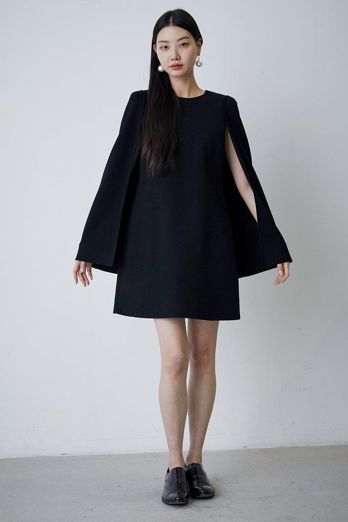 RVN Dress A-line Knit Cape Dress