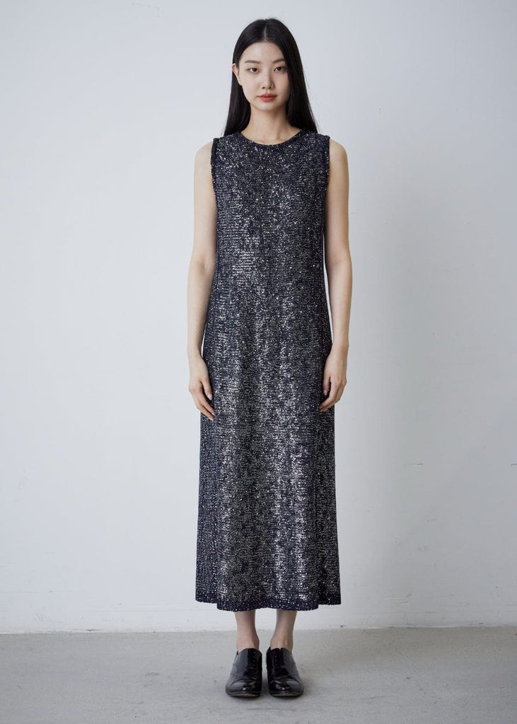 RVN Dress Sequins Jacquard Ankle Length Knit Dress