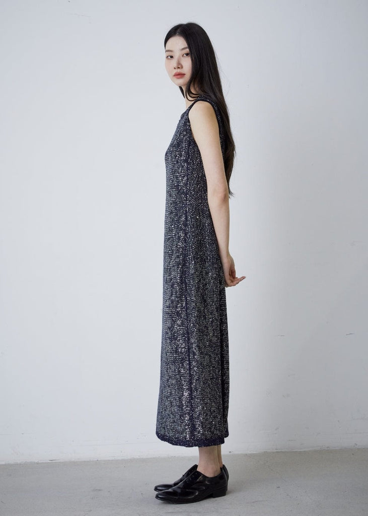 RVN Dress Sequins Jacquard Ankle Length Knit Dress