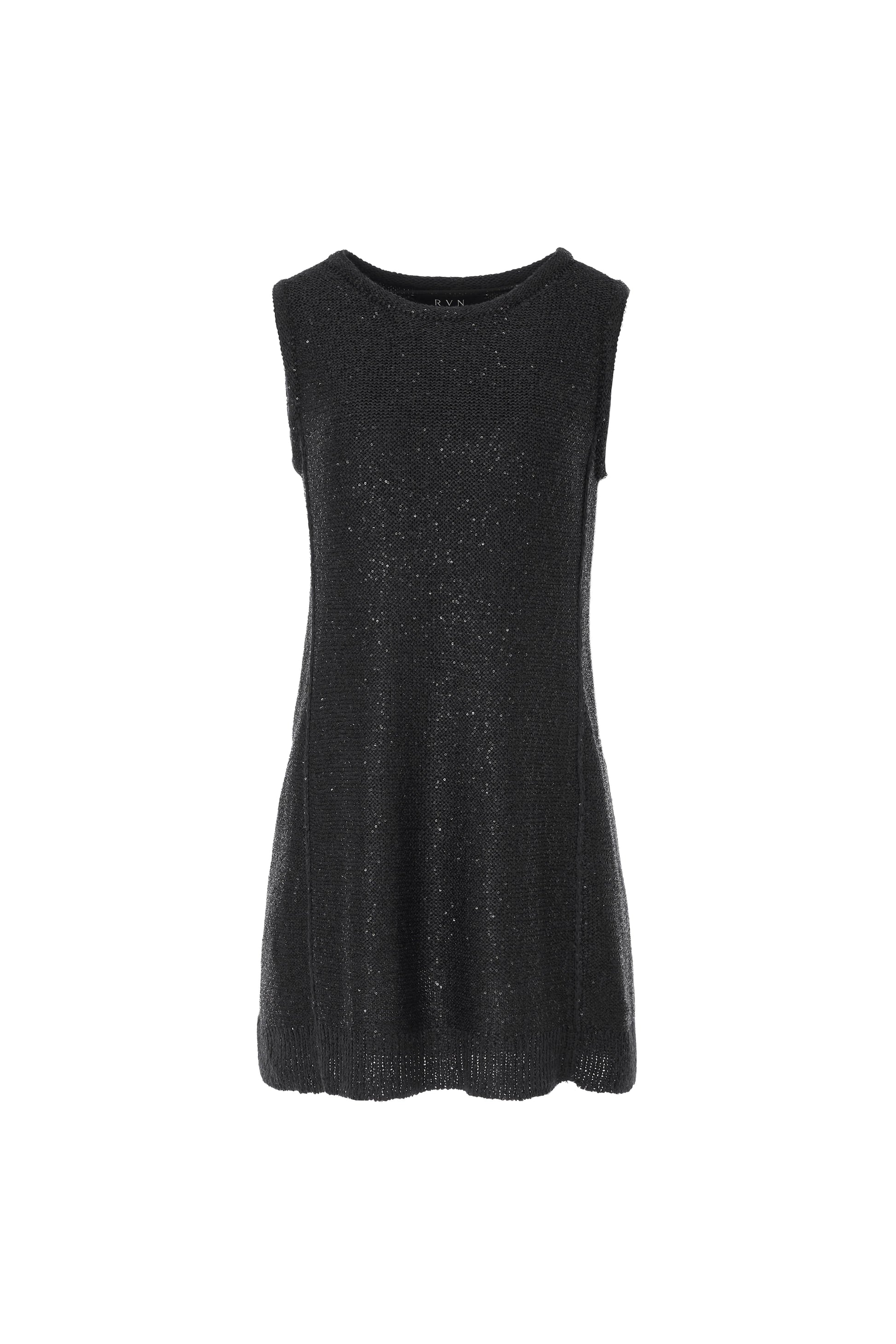 RVN Dress Sequins Jacquard Mini Knit Dress