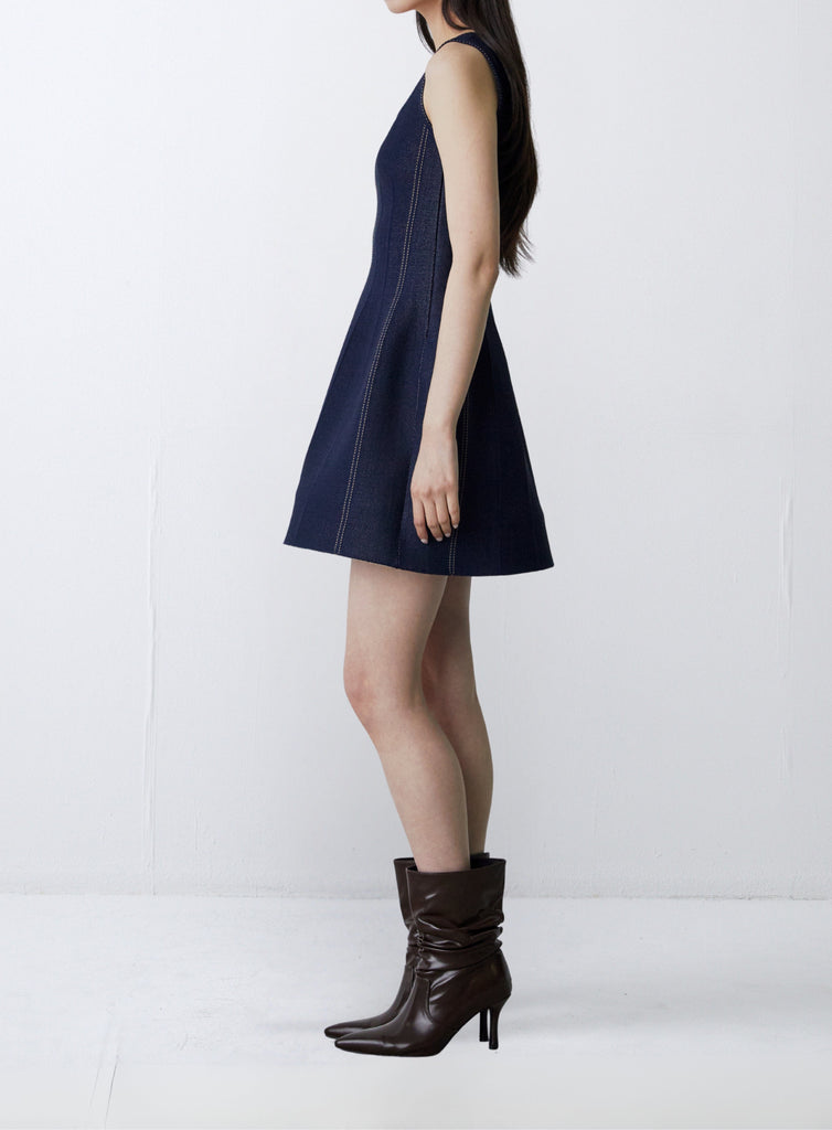 RVN Dress Sweetheart Denim  Tulip Mini Dress