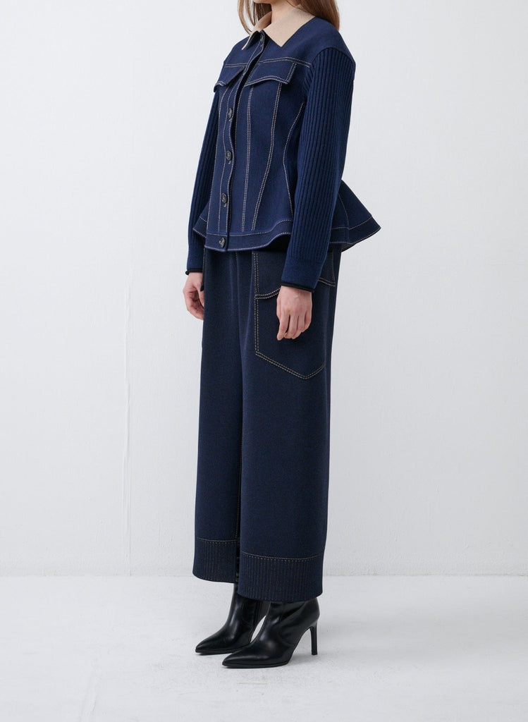 RVN Jacket Beacon Fitted Couture Denim Peplum Jacket