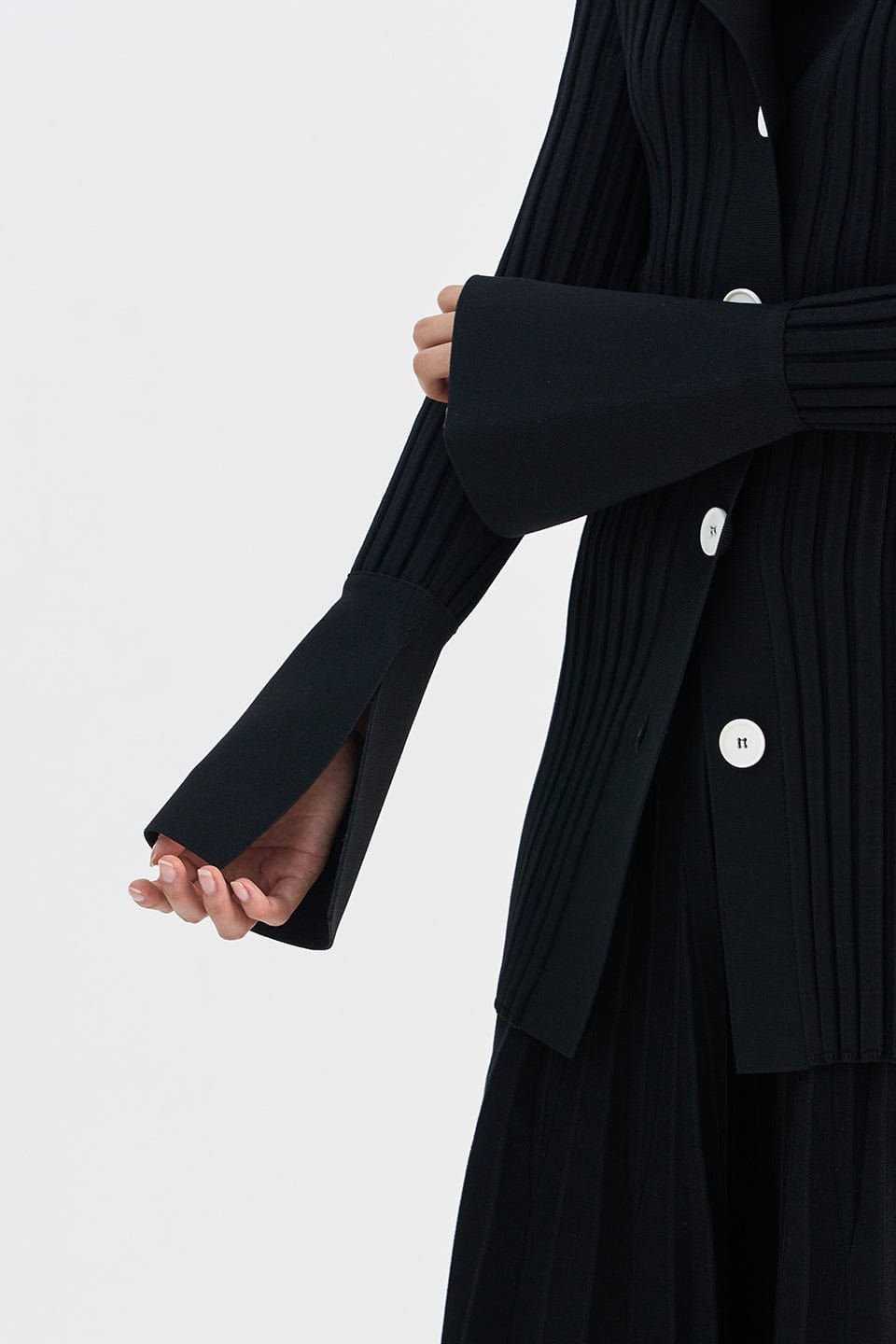 Engineered Rib Placket Engineered Rib Lapel Knit Jacket – RVN