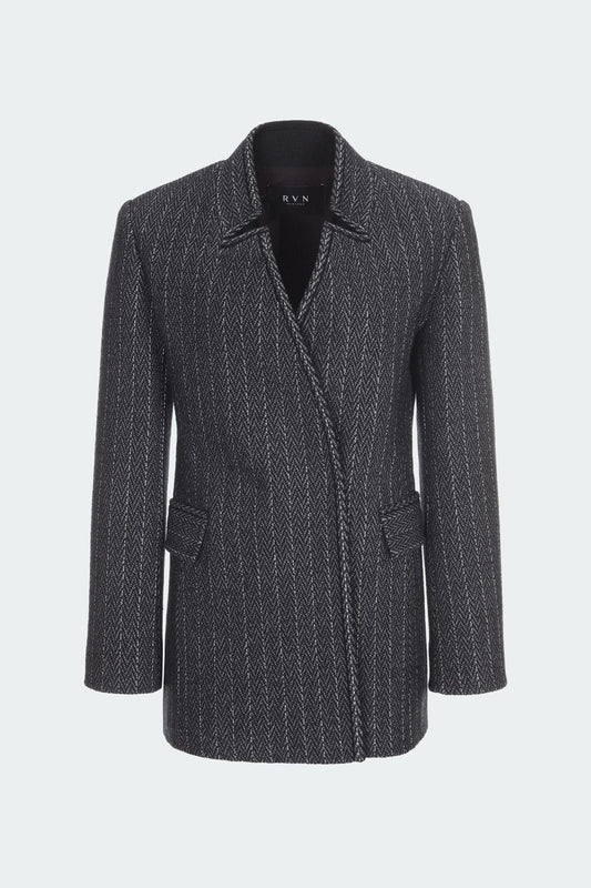 RVN Jacket Herringbone Stripe Knit Jacket