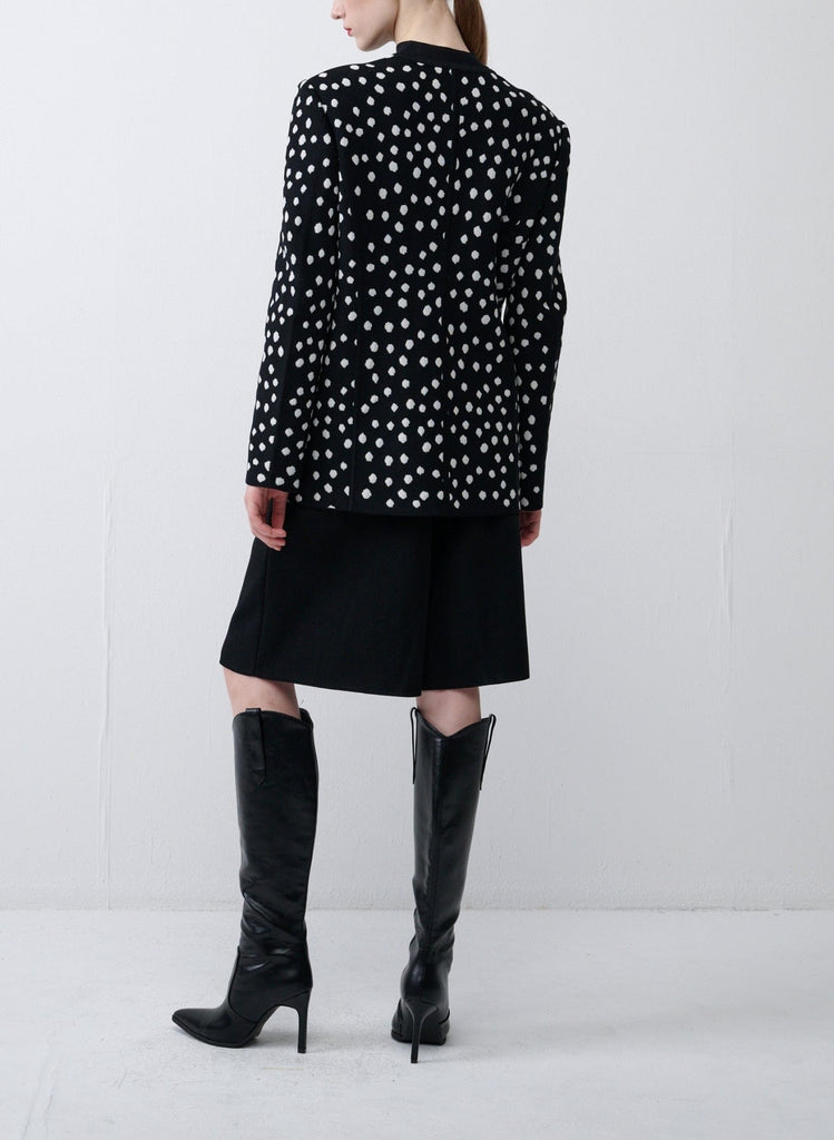 RVN Jacket Oversized Polka Dot Jacquard Knit Jacket