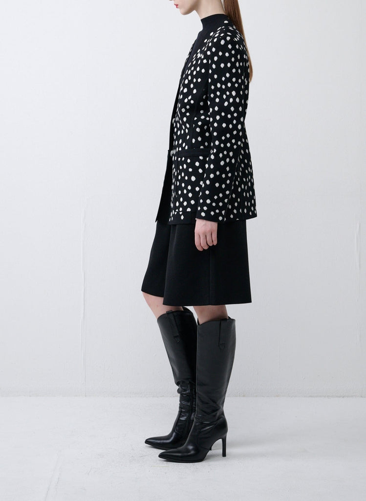 RVN Jacket Oversized Polka Dot Jacquard Knit Jacket