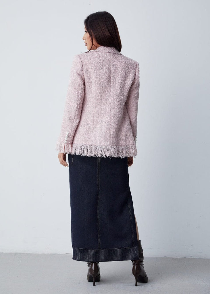 RVN Jacket [PRE-ORDER] Tweed Knit Jacket w/Fringe
