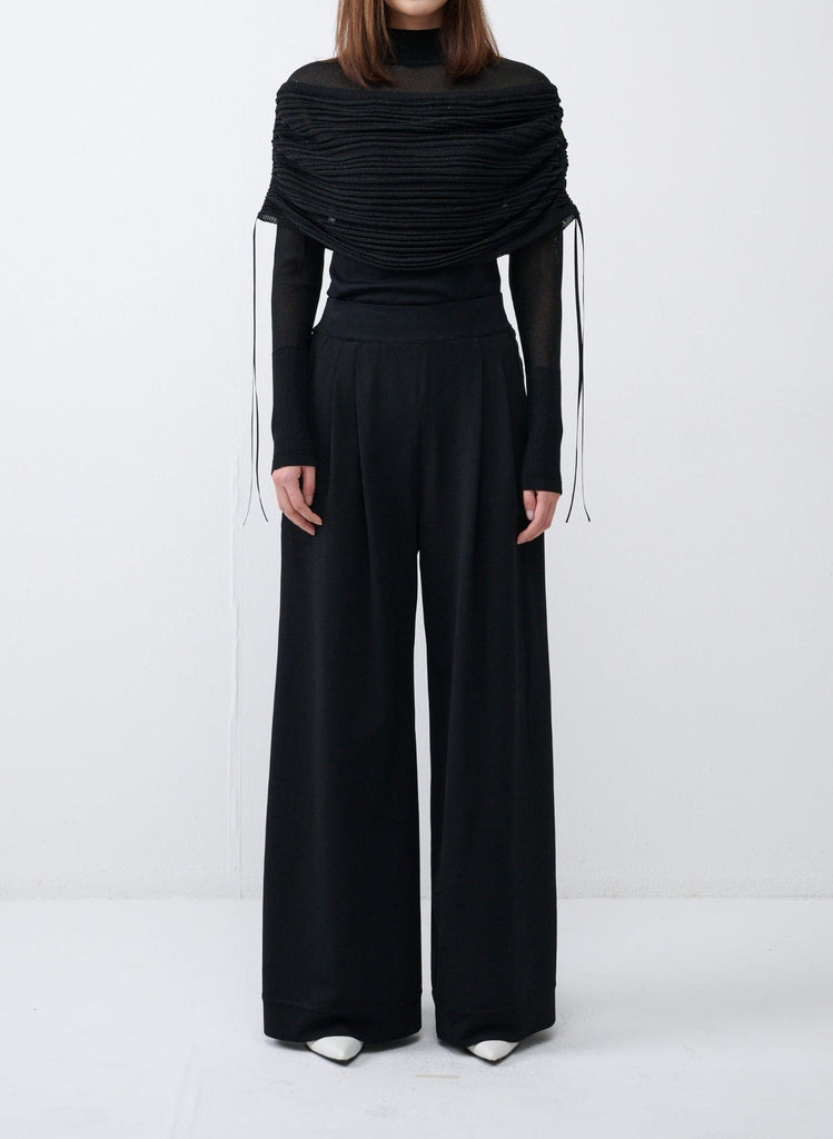 RVN Pants Button-Slit Convertible Wide-Leg Pants