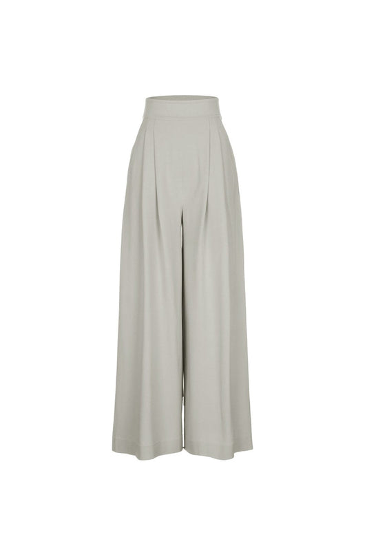 RVN Pants Pleated Wide Knit Trousers