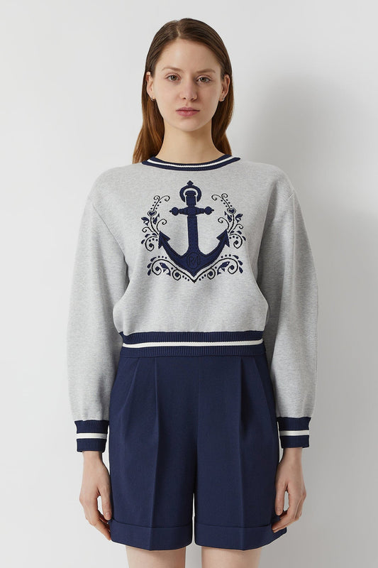 RVN Pullover S Anchor Knit Sweatshirt