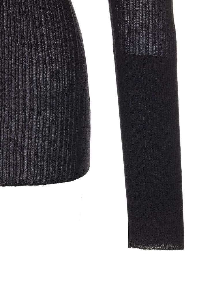 RVN Pullover Sheer Cotton Rib Knit Top