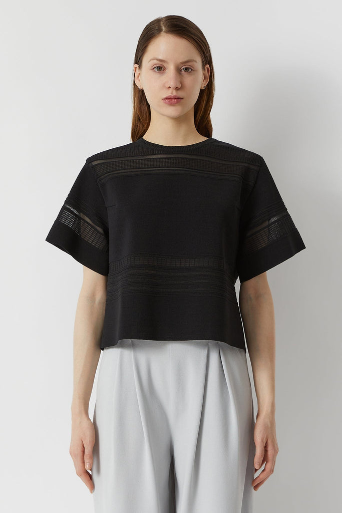 RVN Pullover Techno Grid Cropped T-Shirt