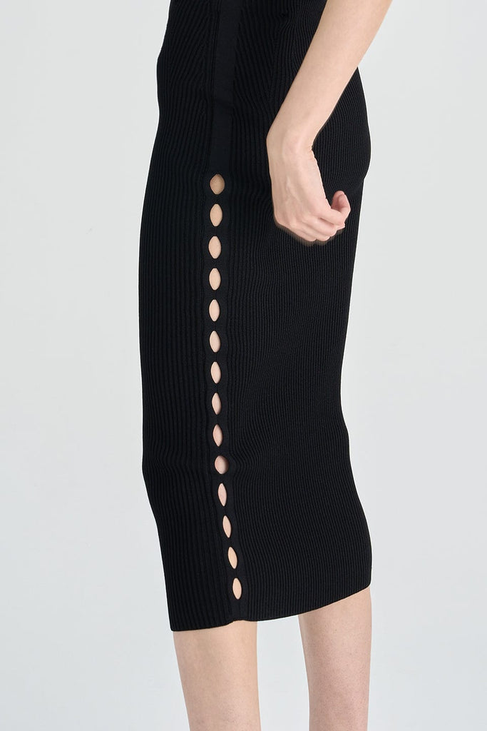RVN Skirt Crepe Rib Cutout Knit Skirt