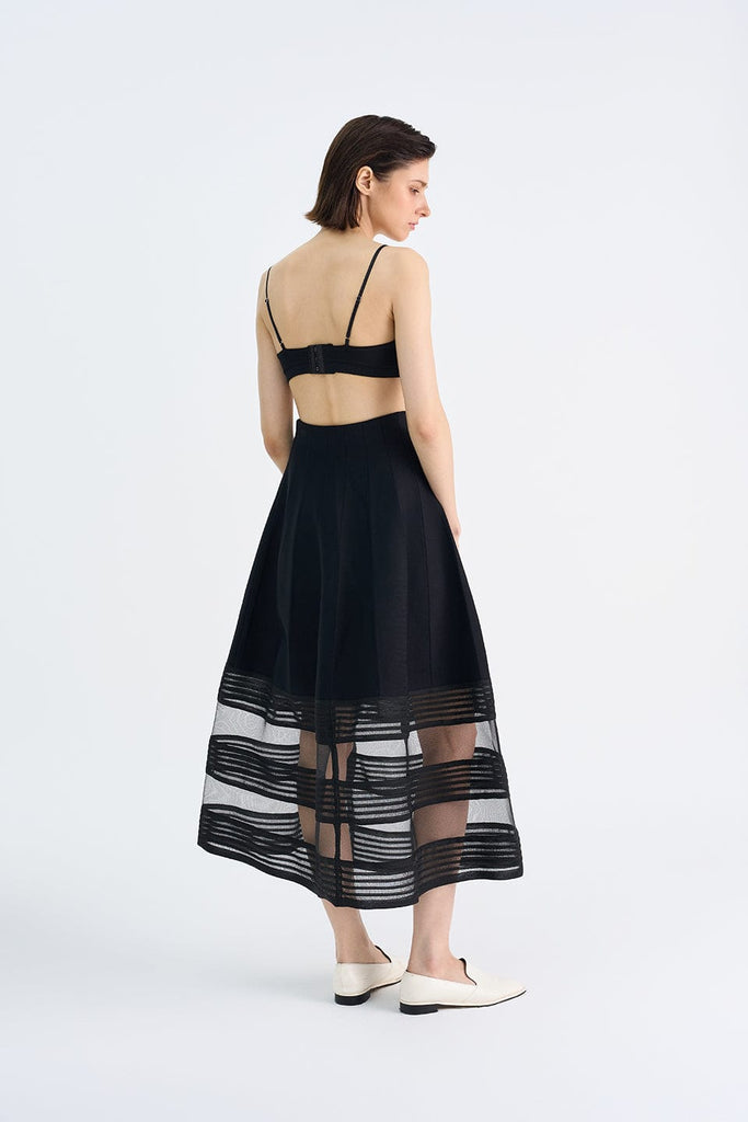 RVN Skirt Jacquard Flare Knit Skirt