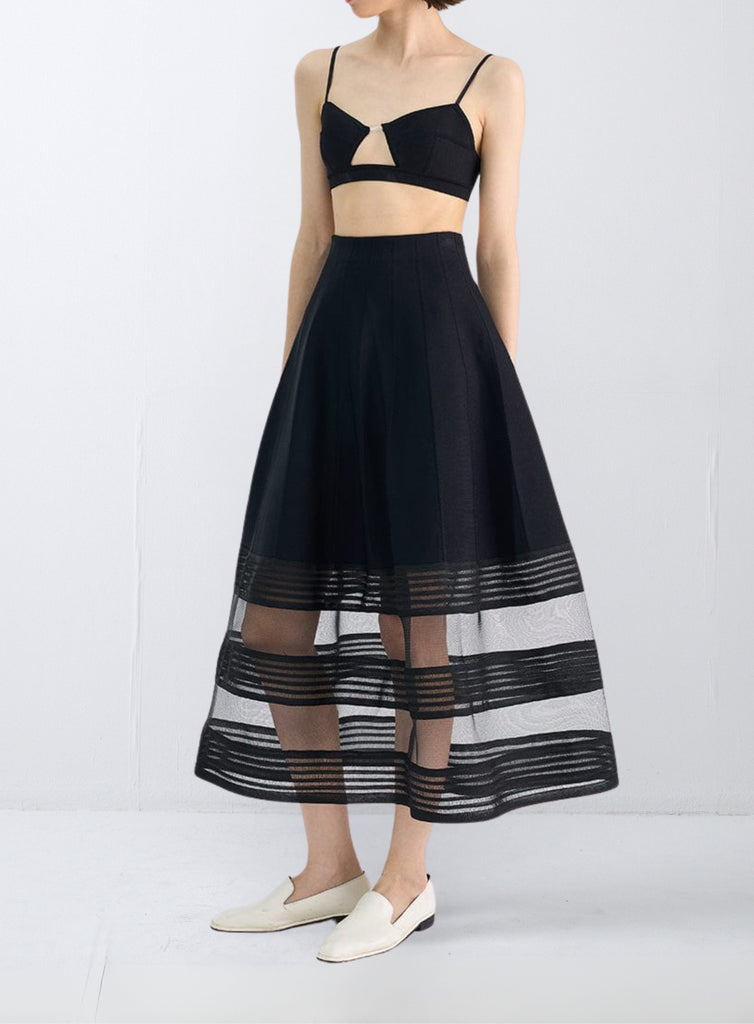 RVN Skirt Margot Pick Stitch Knitted Midi Skir