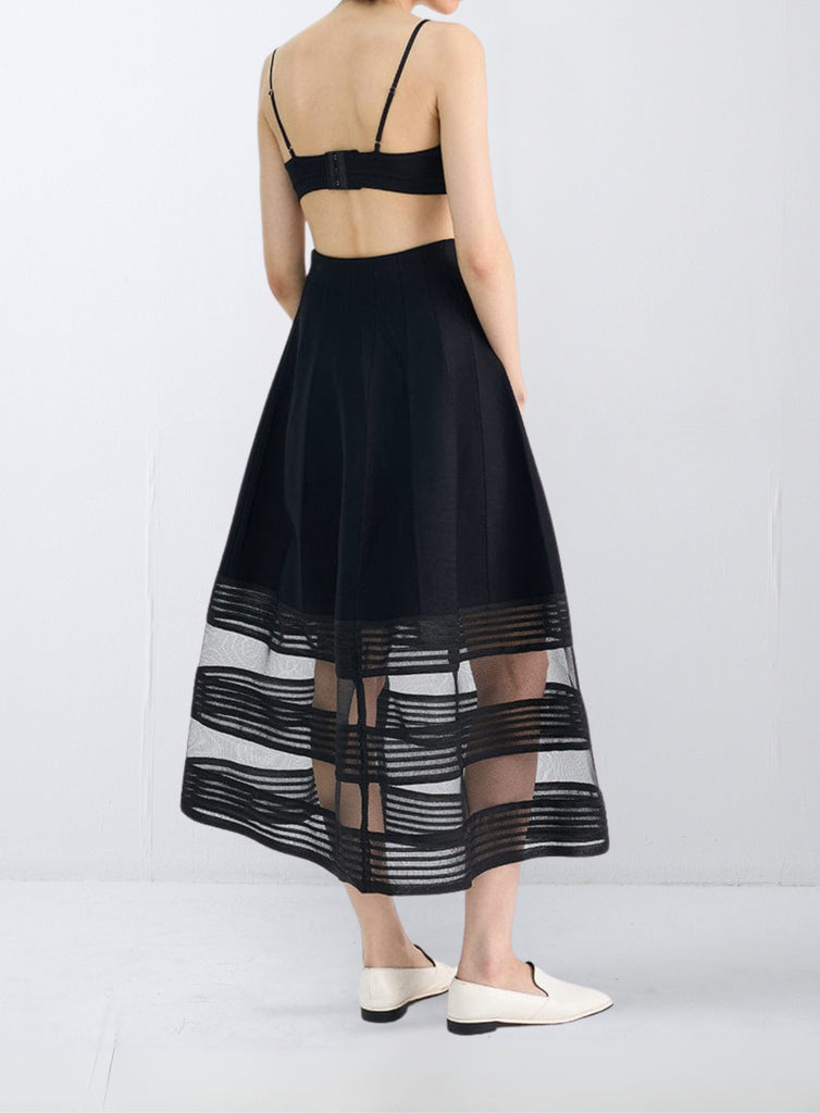 RVN Skirt Margot Pick Stitch Knitted Midi Skir