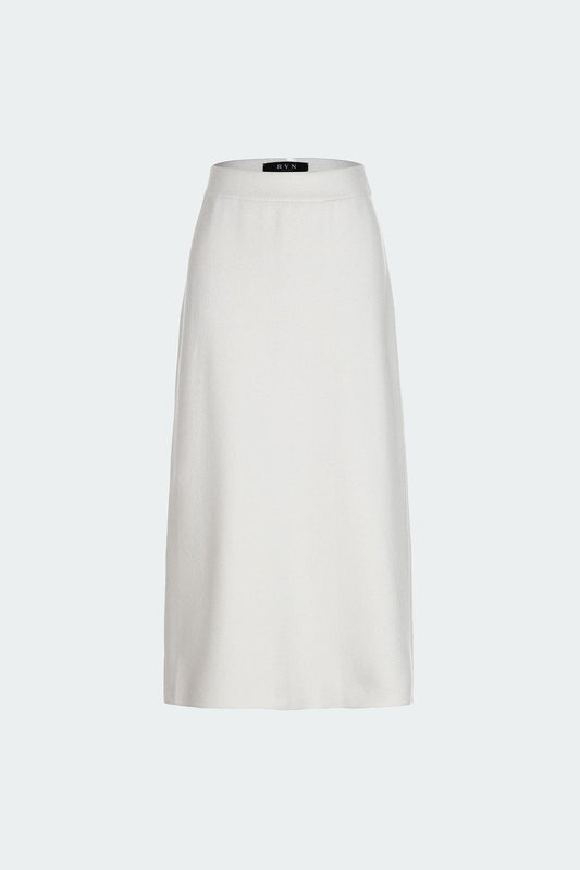 RVN Skirt Monotone Jacquard Knit Midi Skirt