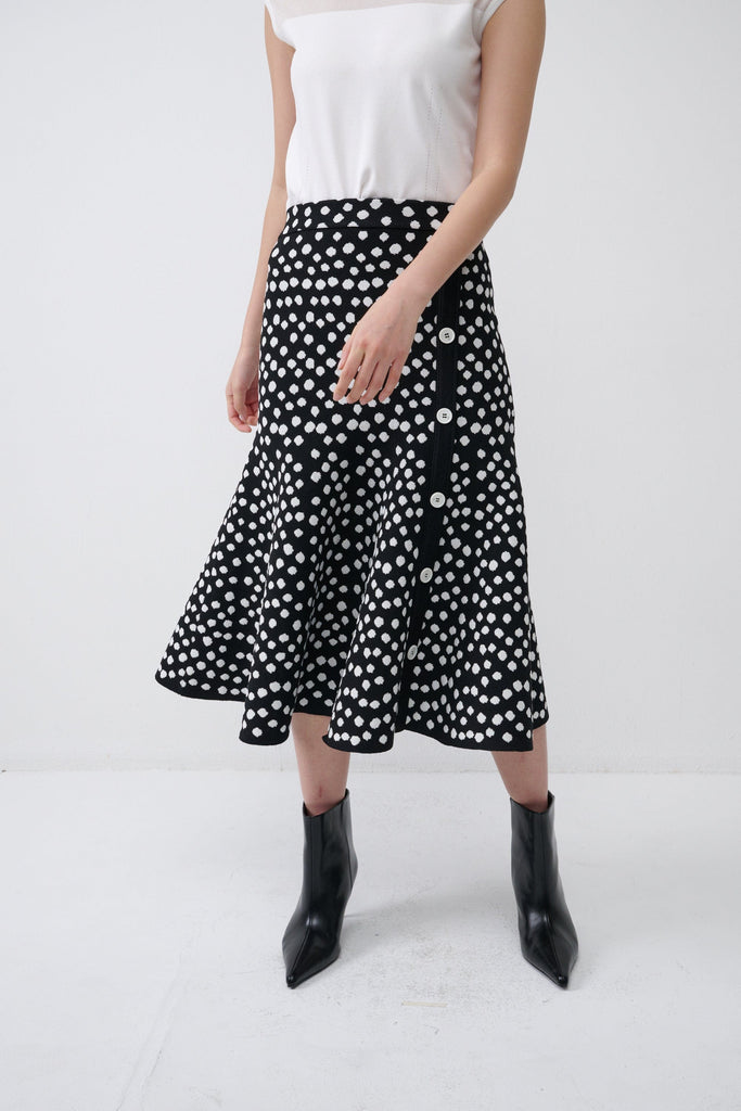 RVN Skirt Polka Dot Mermaid Mid-Calf