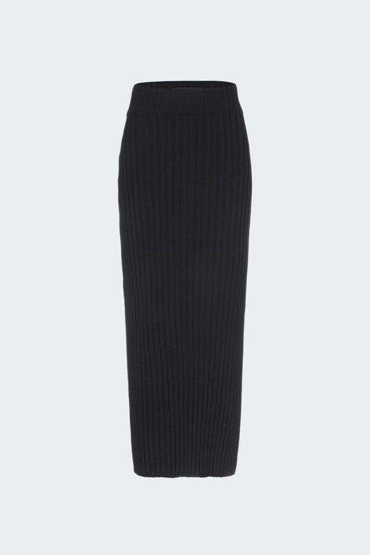 RVN Skirt S Engineered Rib Slit Knit Skirt