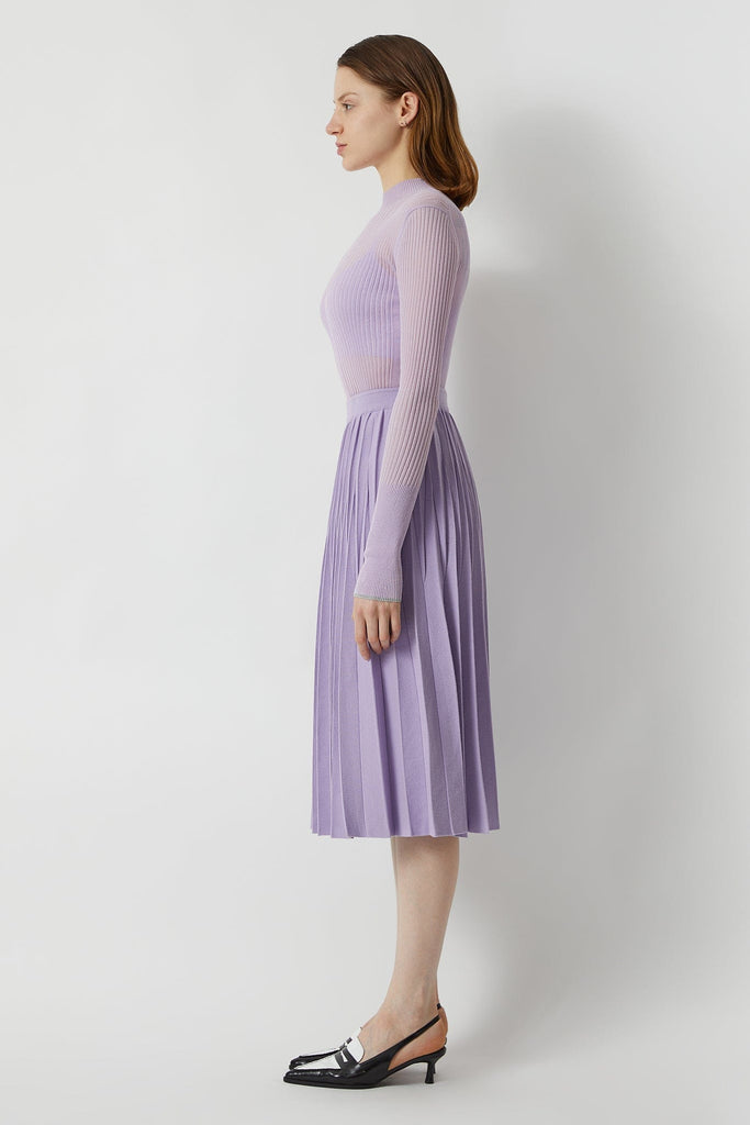 RVN Skirt S Pleated Knit Jacquard Skirt