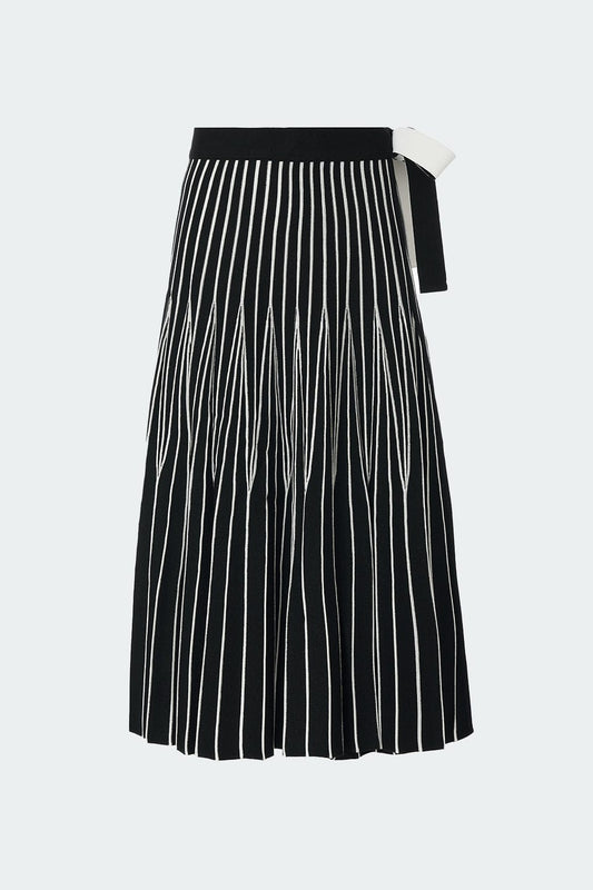 RVN Skirt S Pleated Knit Wrap Skirt