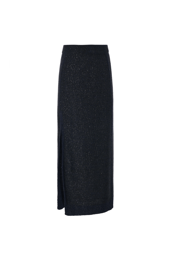 RVN Skirt Sequins Slit Knit Maxi Skirt