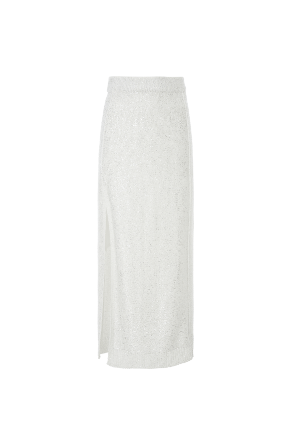 RVN Skirt Sequins Slit Knit Maxi Skirt