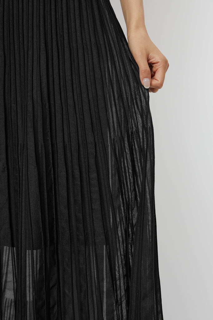 RVN Skirt Sheer Intarsia Knit Maxi Skirt