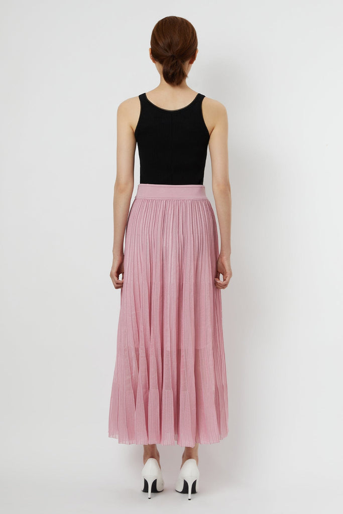 RVN Skirt Sheer Intarsia Knit Maxi Skirt