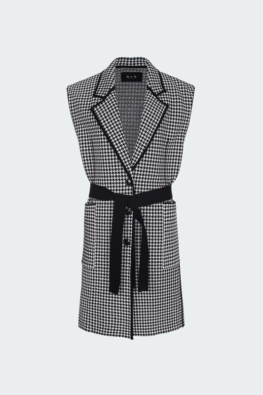 RVN Vest Houndstooth Knit Vest