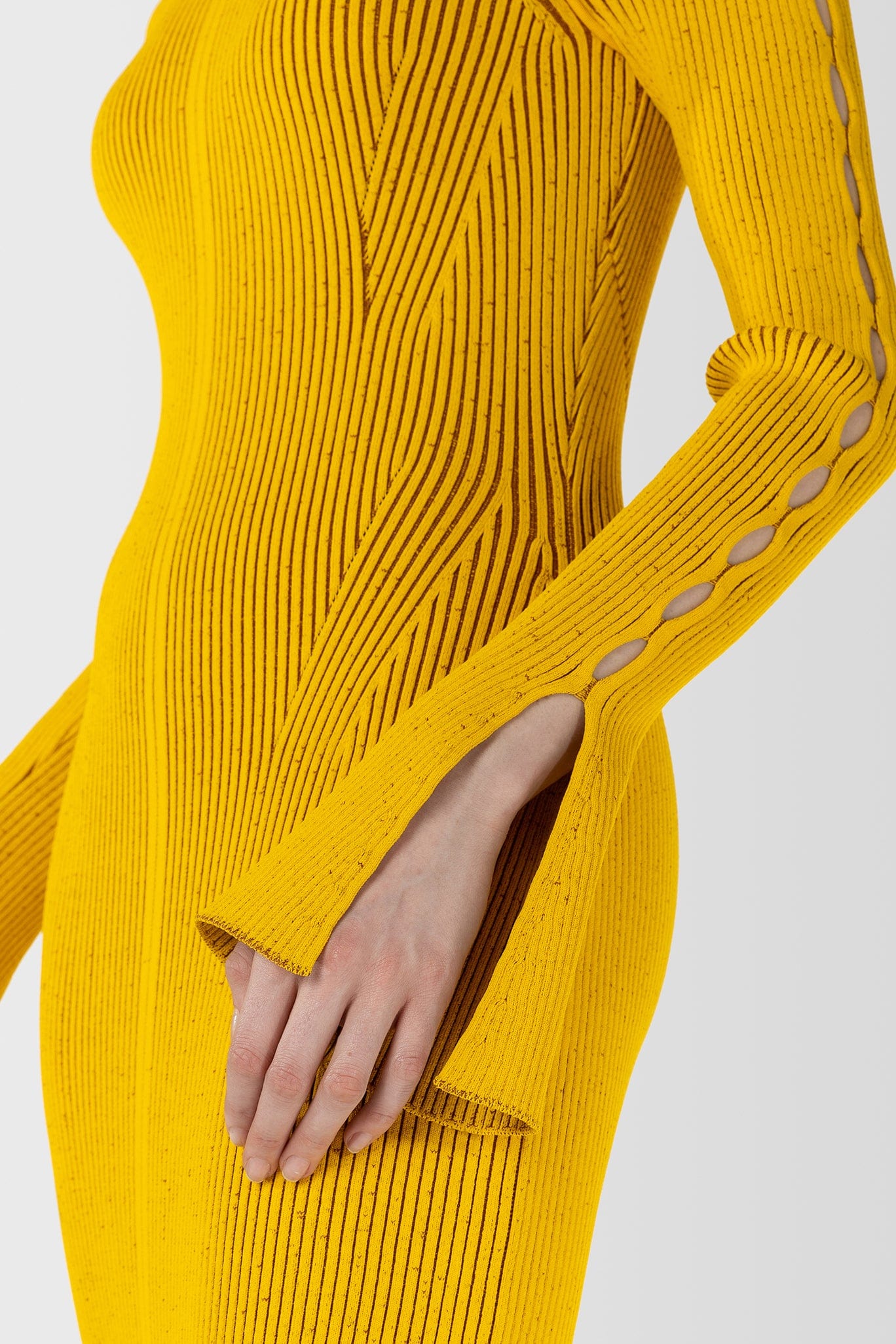 Reversible Rib Cutout Knit Dress(Lemon Yellow) M / Yellow Reversible Rib Cutout Knit Dress(Lemon Yellow) M / Yellow