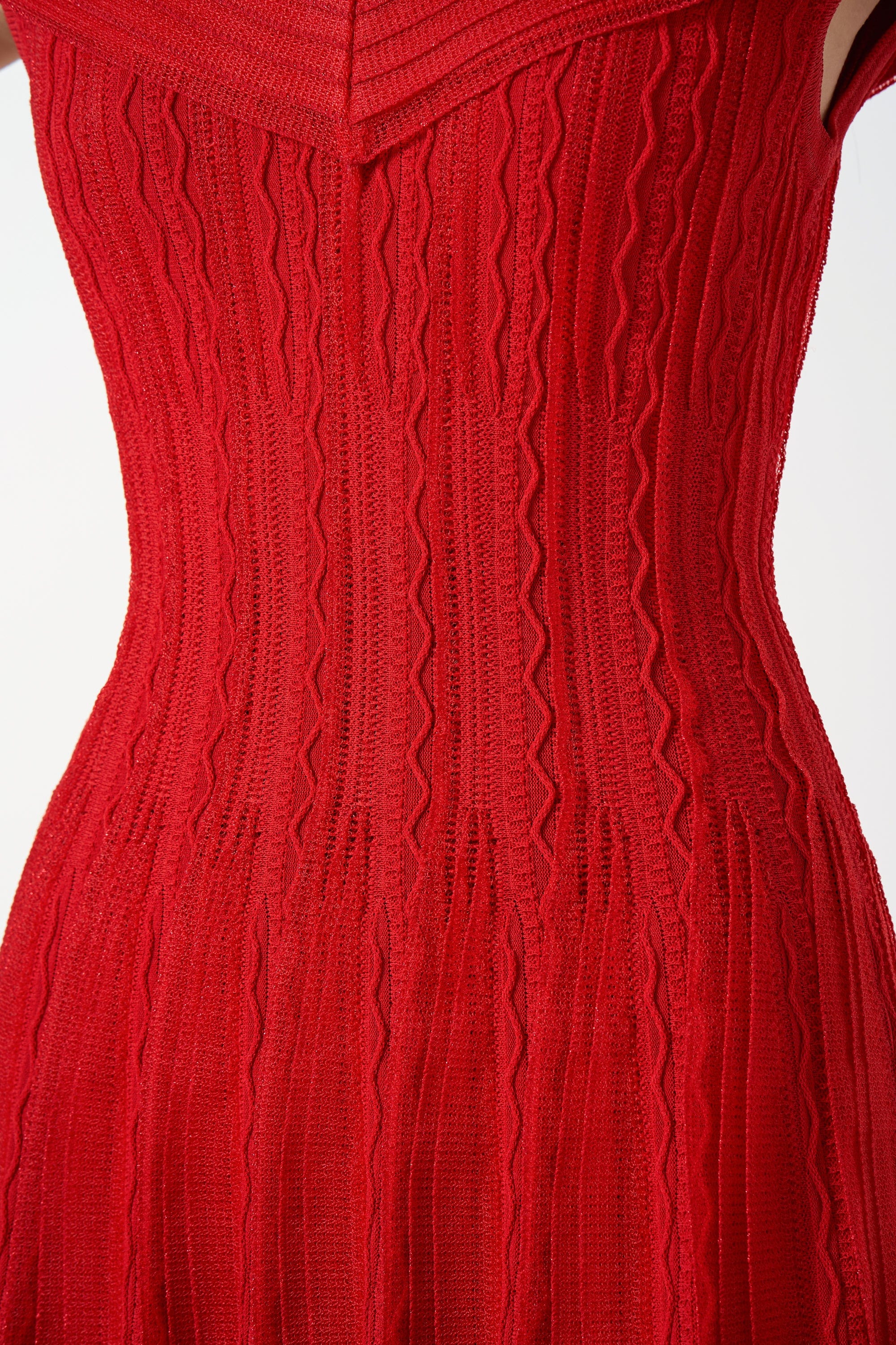 Ruffle Off-Shoulder Knit Dress(Red) XS / Red Ruffle Off-Shoulder Knit Dress(Red) XS / Red