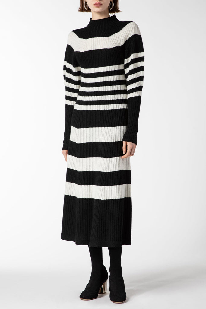 RVN Dress S Stripe Turtleneck Dress